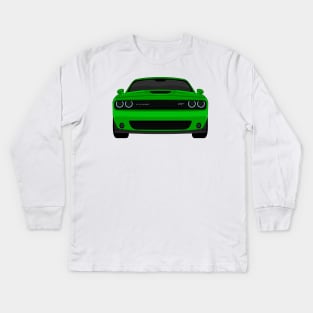 CHALLENGER GREEN Kids Long Sleeve T-Shirt